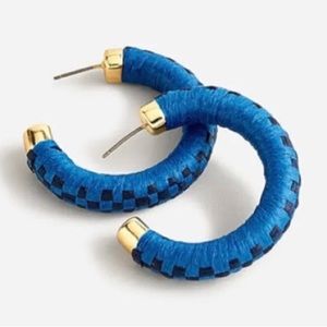 NWT J Crew Raffia Hoop Earrings
